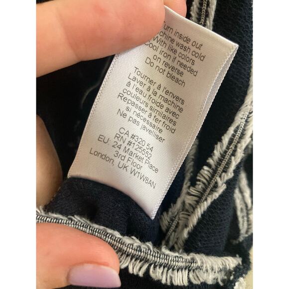 EUC Anthropologie Dolan Canovas Striped Cotton Blend Wide Leg Jumpsuit Navy S - Picture 15 of 15